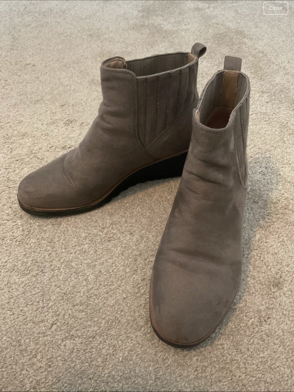 Life Stride Suede-like Ankle Boots in Gray - Women's Slip-On Booties